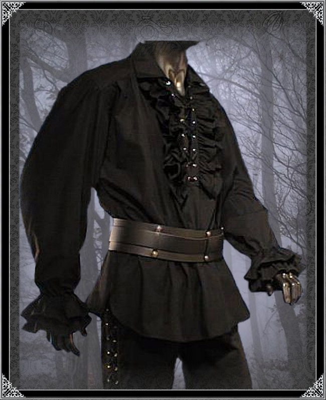 Hemd Gothic Mittelalte r Vampir Pirat S XXXL schwarz