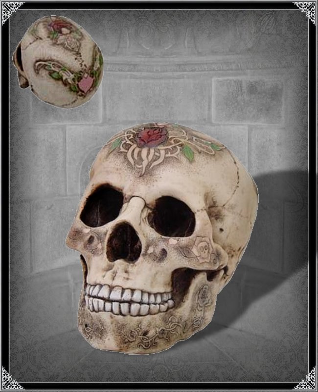 Figuren Skelette Totensch del mit RosenTattoo ArtikelNr5655